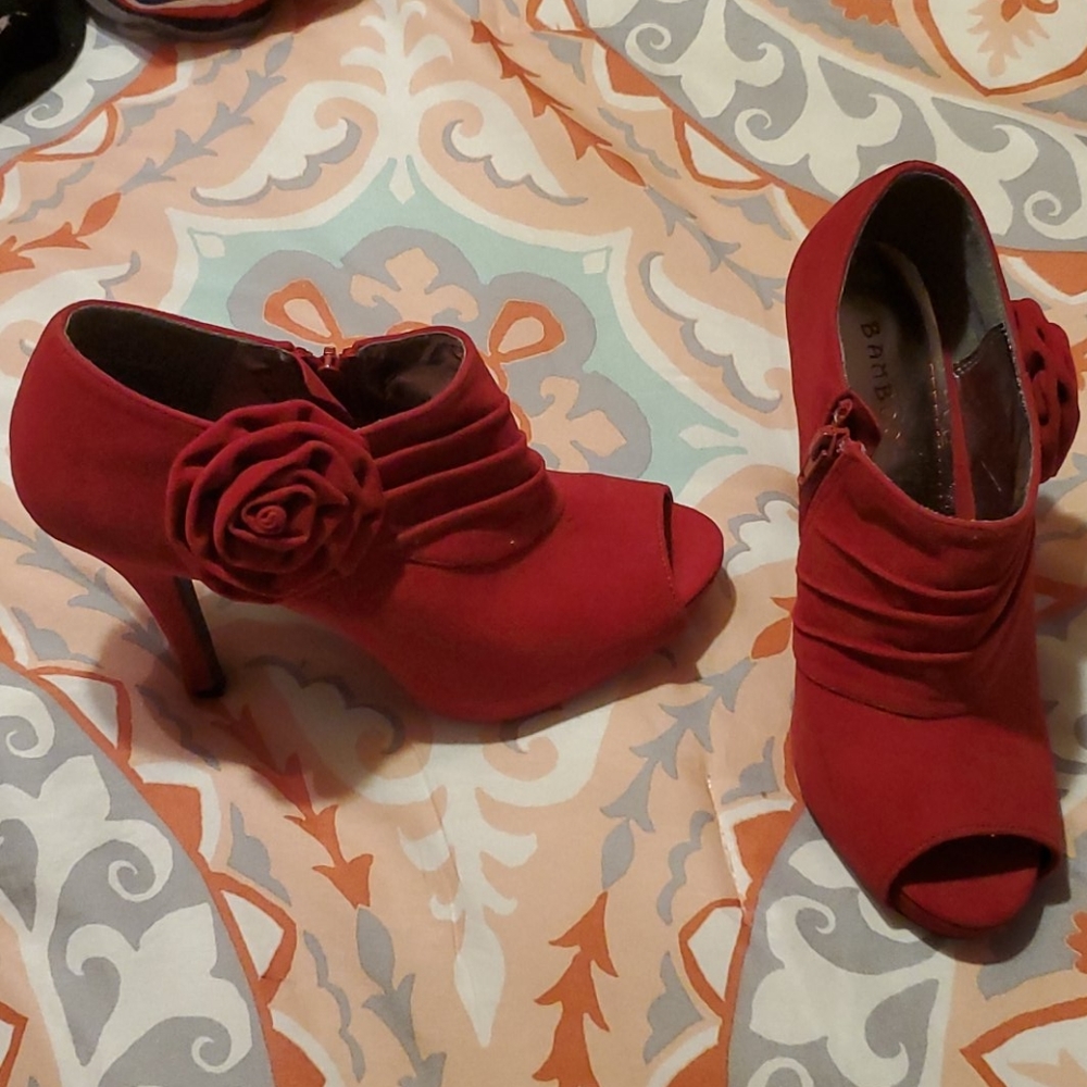 Red heel Booties